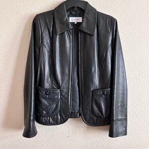 Calvin Klein || Black Leather Jacket